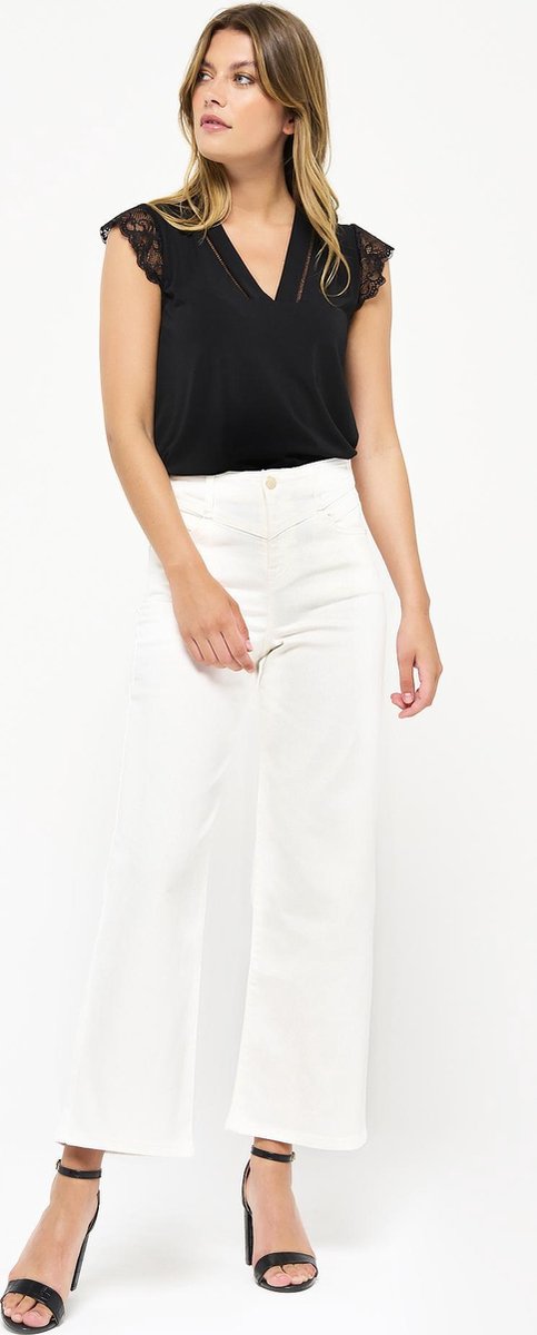 Flared jeans met hoge taille - Wit