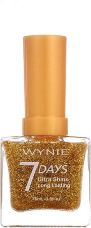 Wynie - Nagellak 7 Days Ultra Shine Long Lasting - Transparant met gouden glitters - 1 flesje met 15 ml inhoud - Nummer 704