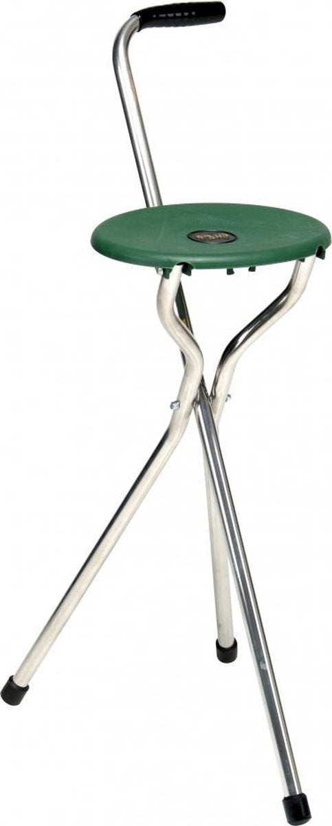 Trio Maxi - groen - lichtgewicht aluminium wandelstok met zitje