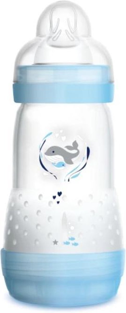 MAM  260ml ANTI-COLIC ZUIGFLES 2+ Medium flow Blauw