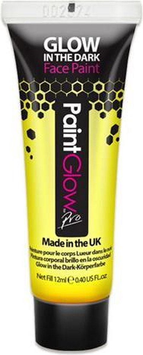 Paintglow schmink glow in the dark geel 12 ml