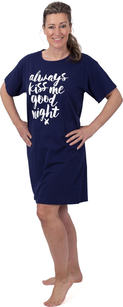 Nachthemd Always Kiss Me Goodnight - Big Shirt - Maat XL