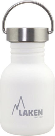 RVS fles Basic Steel Bottle 350ml S/S Cap - Wit