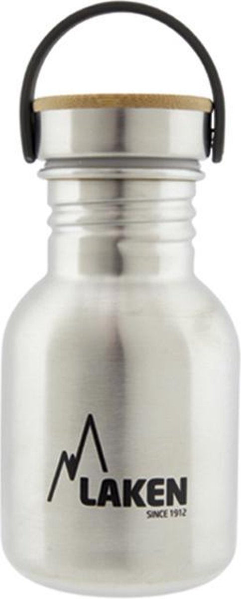 RVS fles 350ml Basic Steel Bottle - Bamboo screw cap