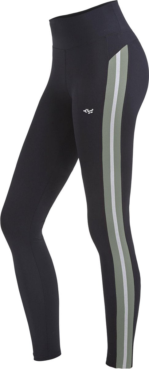 Röhnisch Shape Stripe Sportlegging Dames - Combat Green - Maat XS