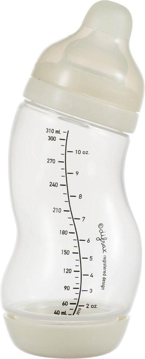 Difrax Anti-Colic S-babyfles Wide - 310 ml - Creme|Popcorn