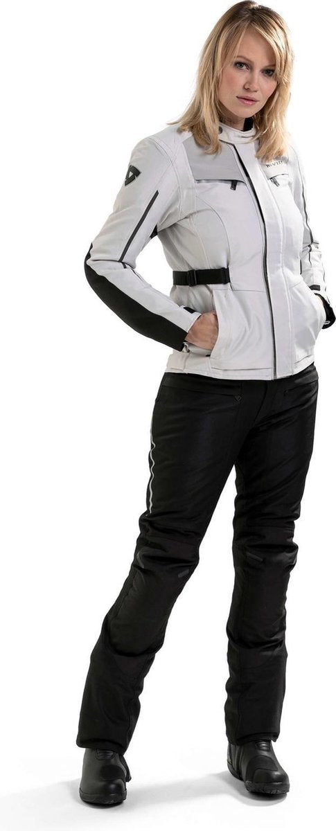 REV'IT! Voltiac 2 Ladies Silver Black Textile Motorcycle Jacket 36
