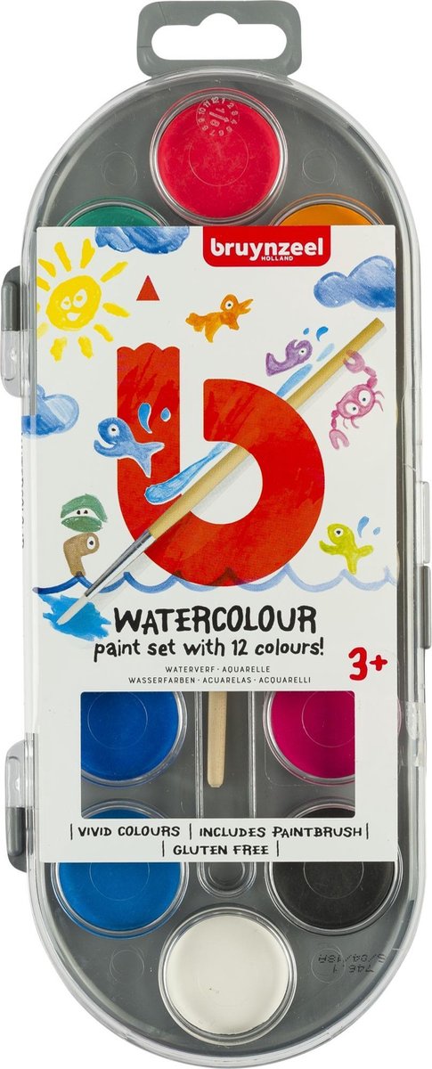 Bruynzeel Kids 12 waterverf napjes met penseel