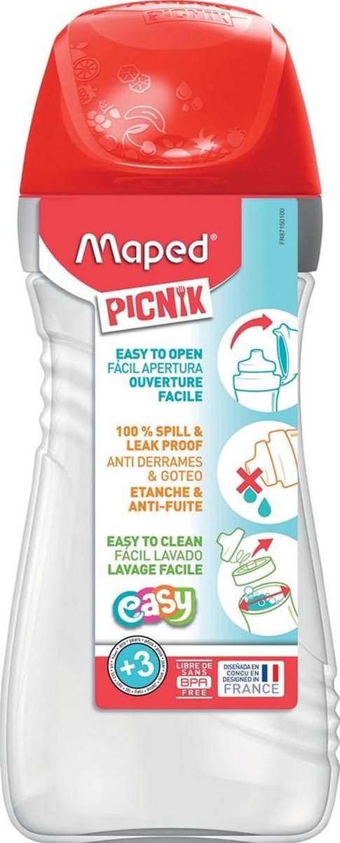DRINKFLES 430 ml - MAPED Picnik ORIGINS - rood