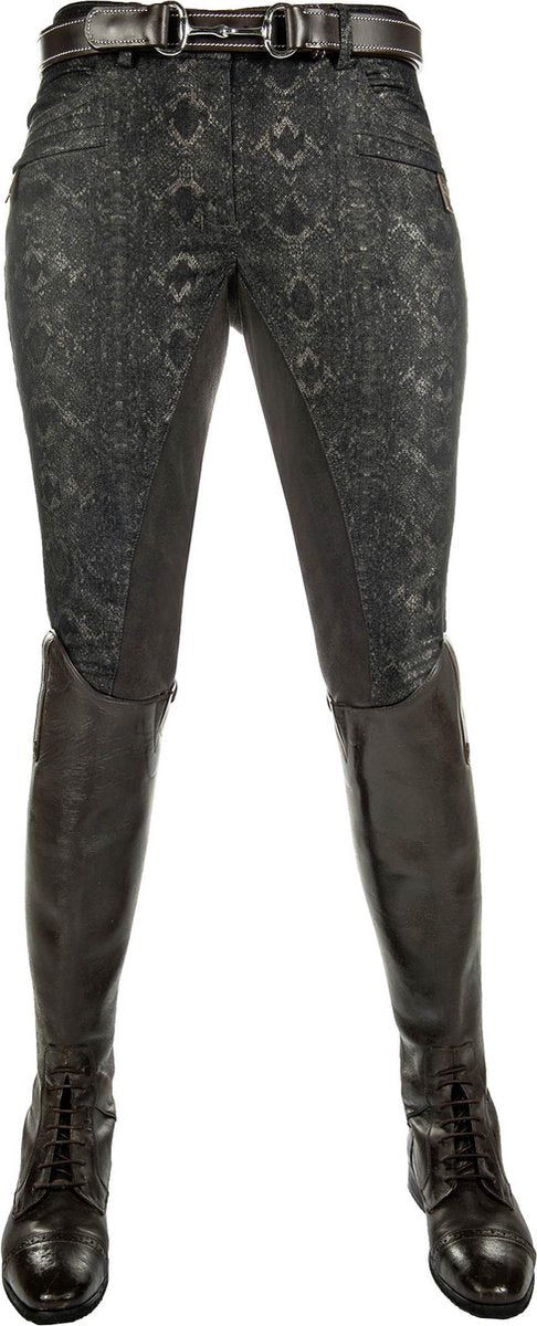 HKM Rijbroek -Copper Kiss print- alos zitvlak snake print 38