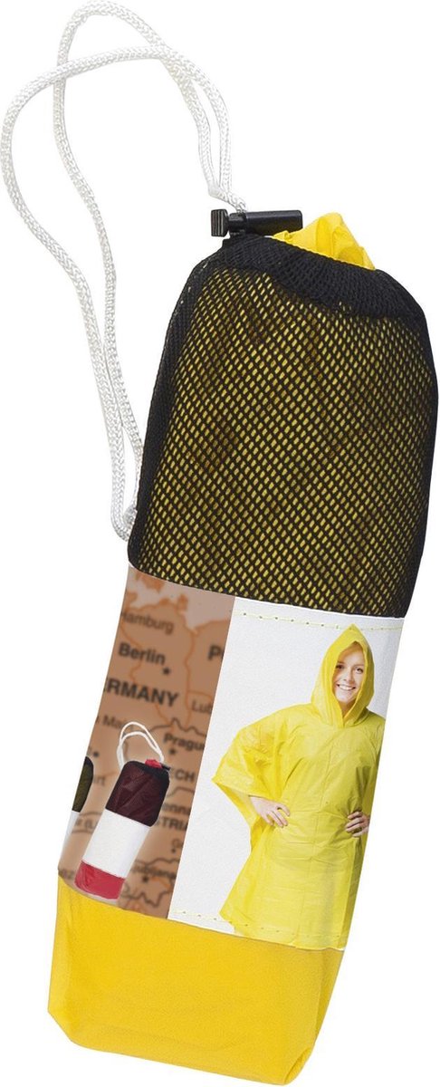 Poncho - Regenponcho - Poncho's - Volwassenen - Universele maat - Herbruikbaar - Geel
