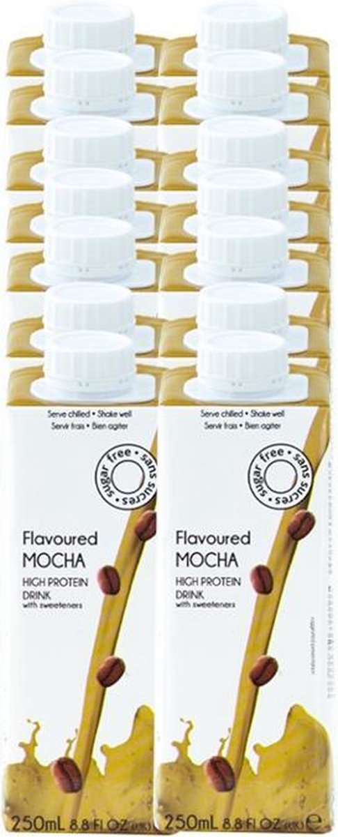 Protiplan | Tray Drinkpakjes Koffie Mokka | 14 x 250 ml | Voordeelpak | Snel afvallen zonder poespas!