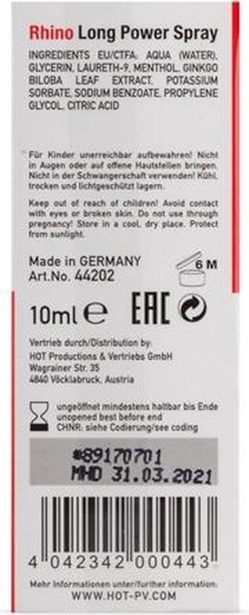 Rhino vertragende spray 10 ml