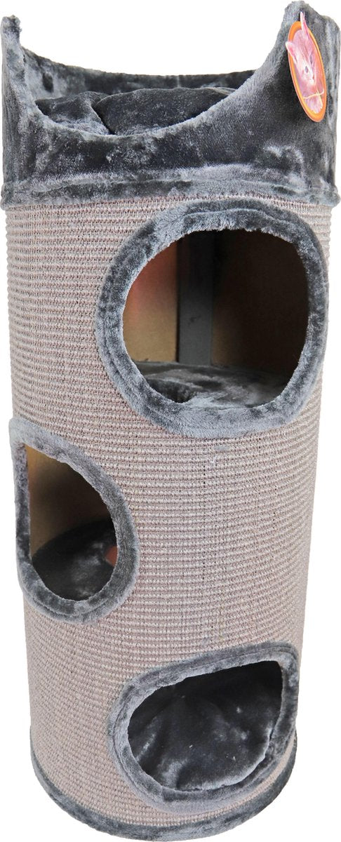 de Boon - Katten Klimton Sisal 3-Gaats met Zitplaats - 100cm - Grijs/Lichtgrijs