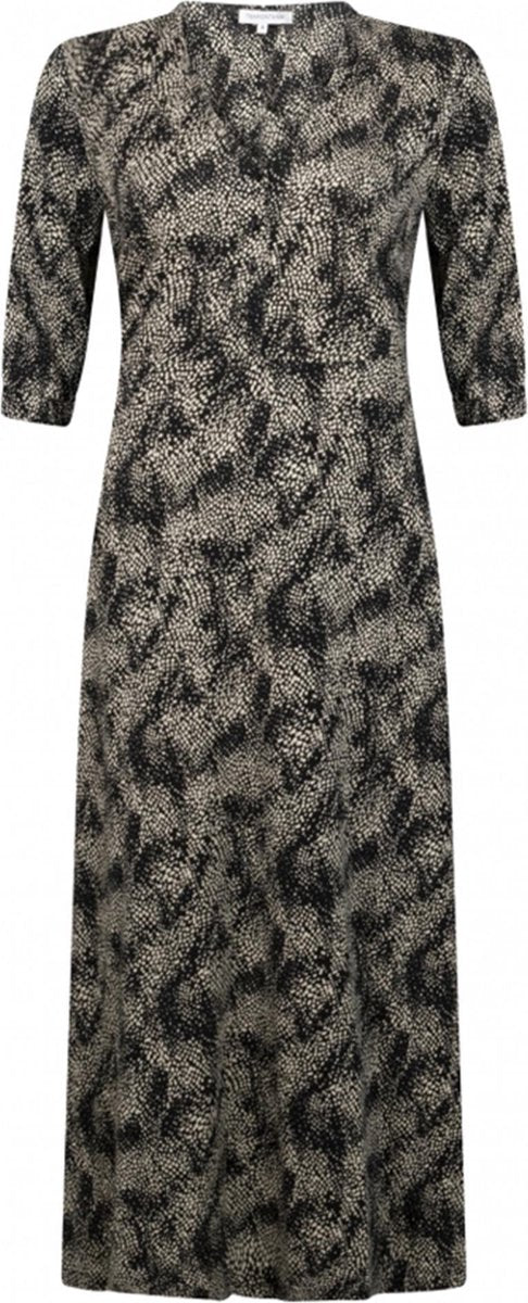 Tramontana | Midi Jurk met Print | Print Blacks | Maat L | Jurken voor Vrouwen | Jurken Dames