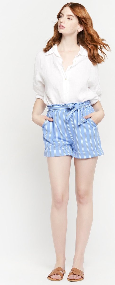 Gestreepte short - Light Blauw