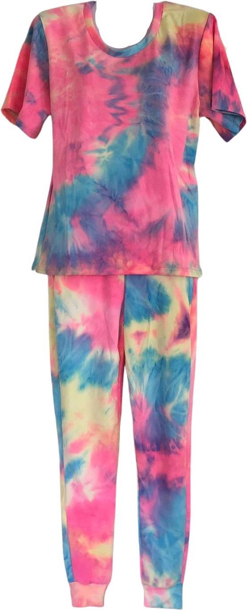 Modieuze Dames Huispak / Loungewear / Homewear | Lounge Set / Sport Kleding | Roze-Blauw - S/M