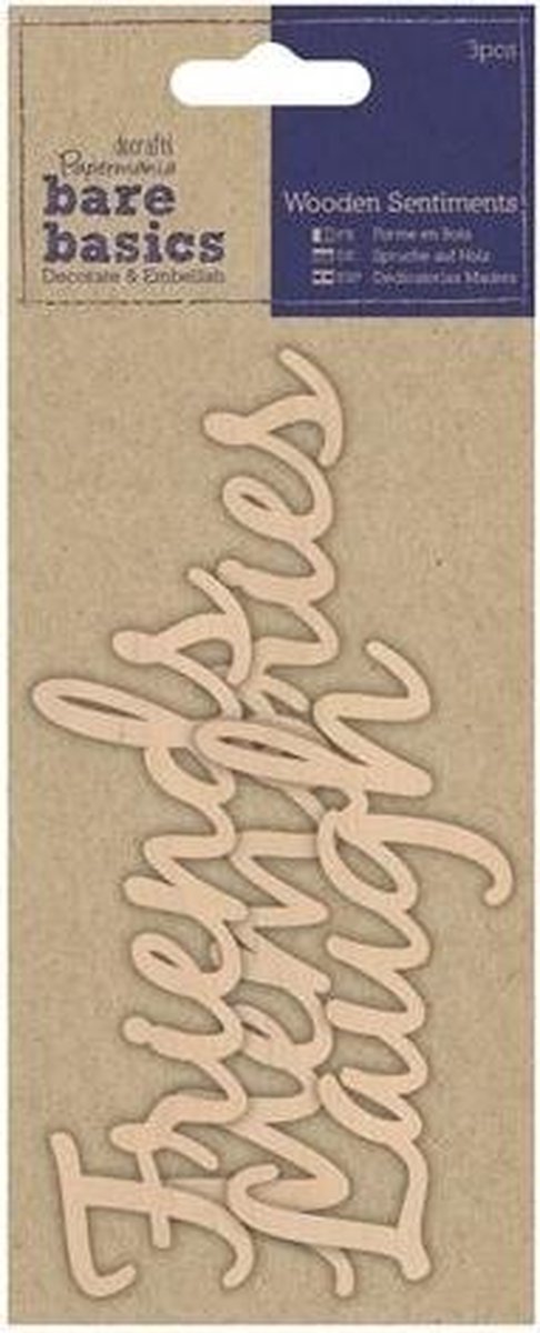 Houten Sentimenten (3 stuks) - Bare Basics - Friends