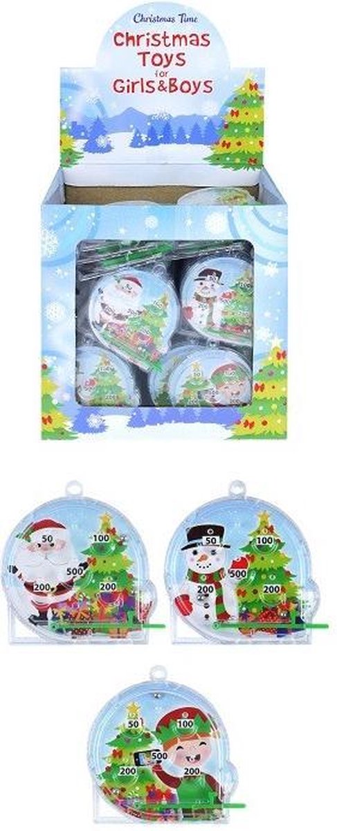 12 stuks grabbelton flipperspel model kerst / uitdeelcadeautjes