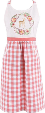 Clayre & Eef Keukenschort SWD41A 70*85 cm - Roze Katoen BBQ SchortKookschort