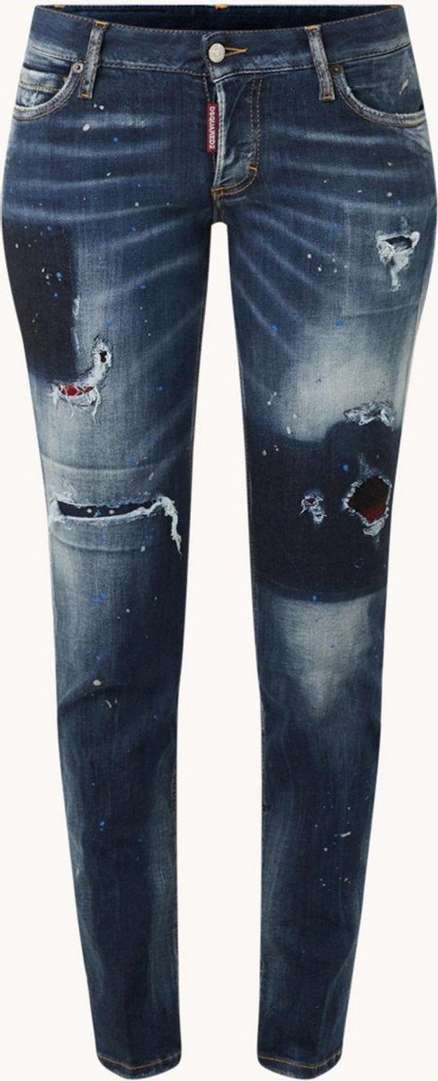 Dsquared2 Jennifer low rise slim fit jeans met ripped details - Maat 40