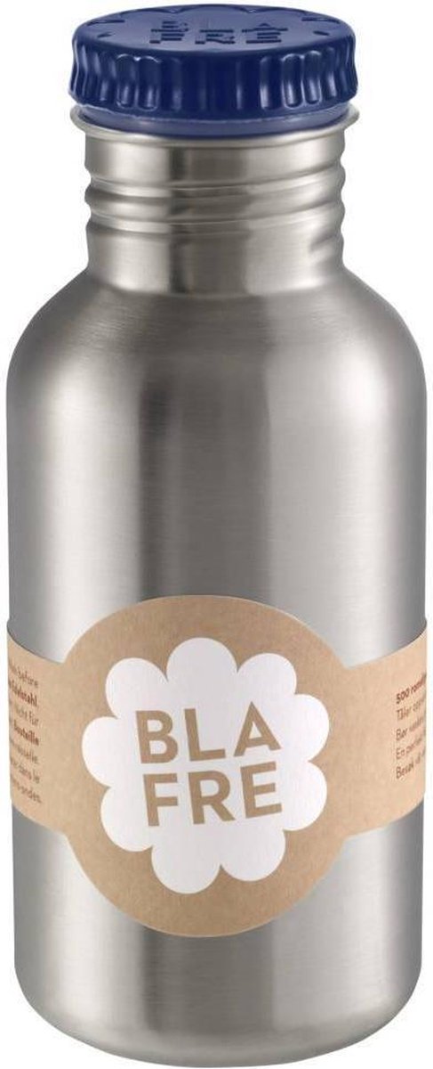 Blafre - Stalen drinkfles 500 ml - RVS drinkbeker Donkerblauw