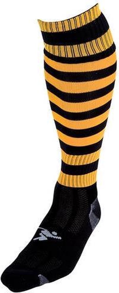 Precision Voetbalsokken Hooped Unisex Nylon Zwart/geel 40-44