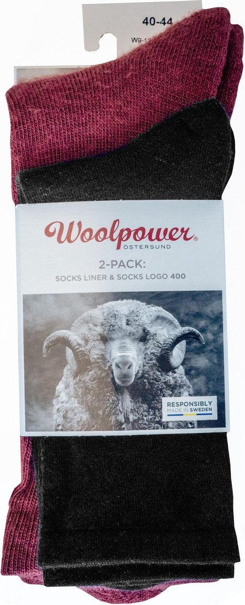 2-Pack: Liner Sock / Sock 400 - Zwart / Rust Red