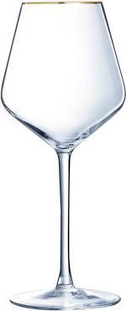 Ultime gouden boord Wijnglas - 47cl - 4 stuks - Gouden ring