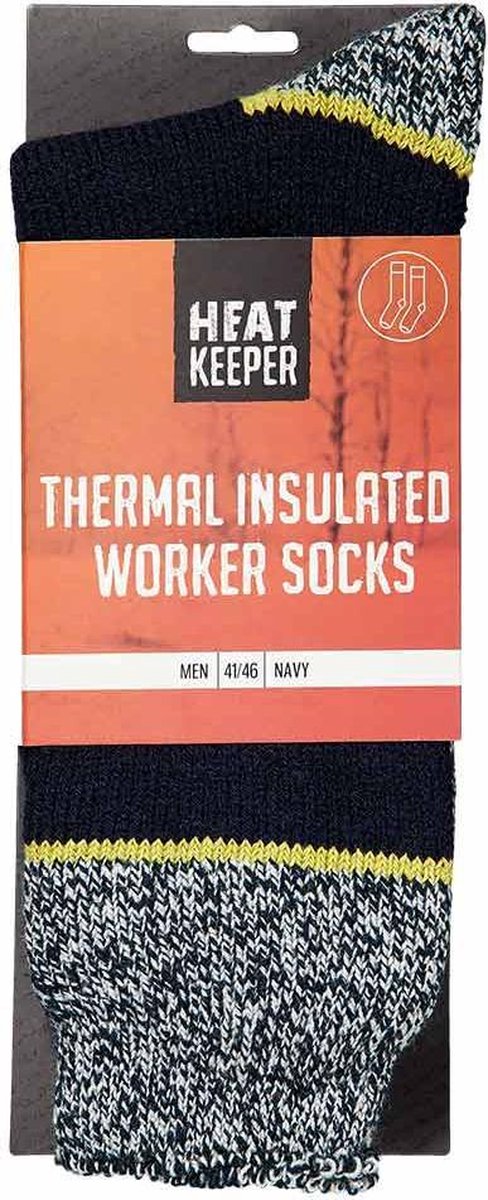 Heat Keeper Heren thermo werksokken blauw - 41/46