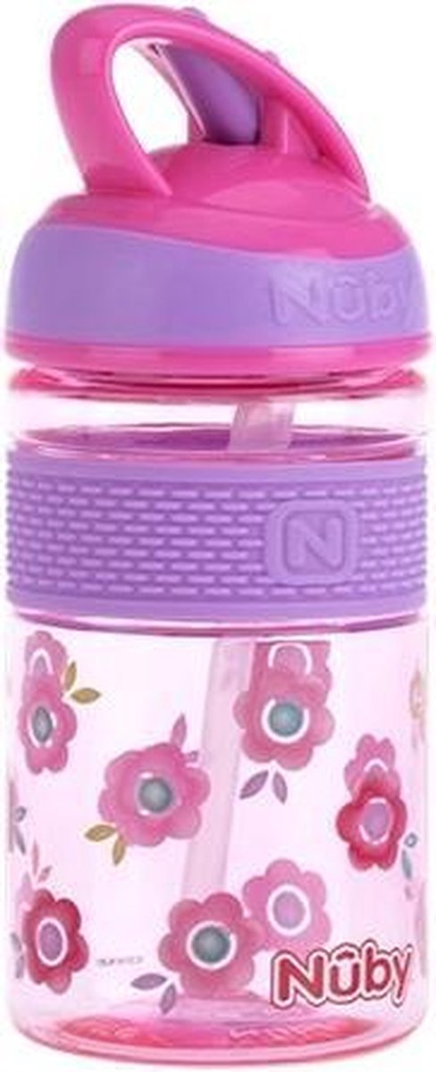 Nuby 2 In 1 Beker Met Harde Tuit 360ml Roze/paars 3jaar+