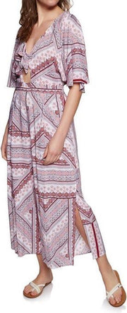 Seafolly Water Garden Boho Stripe Jumpsuit Plum - Seafolly Jumpsuit Met print Dames - Maat S