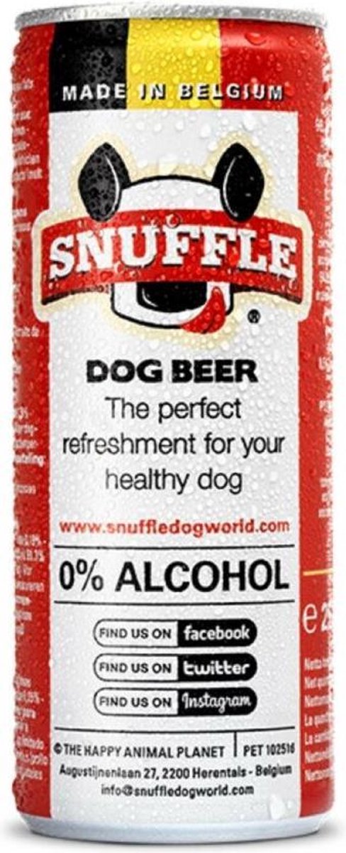 25 cl Snuffle hondenbier rundsmaak in blik hondenvoer