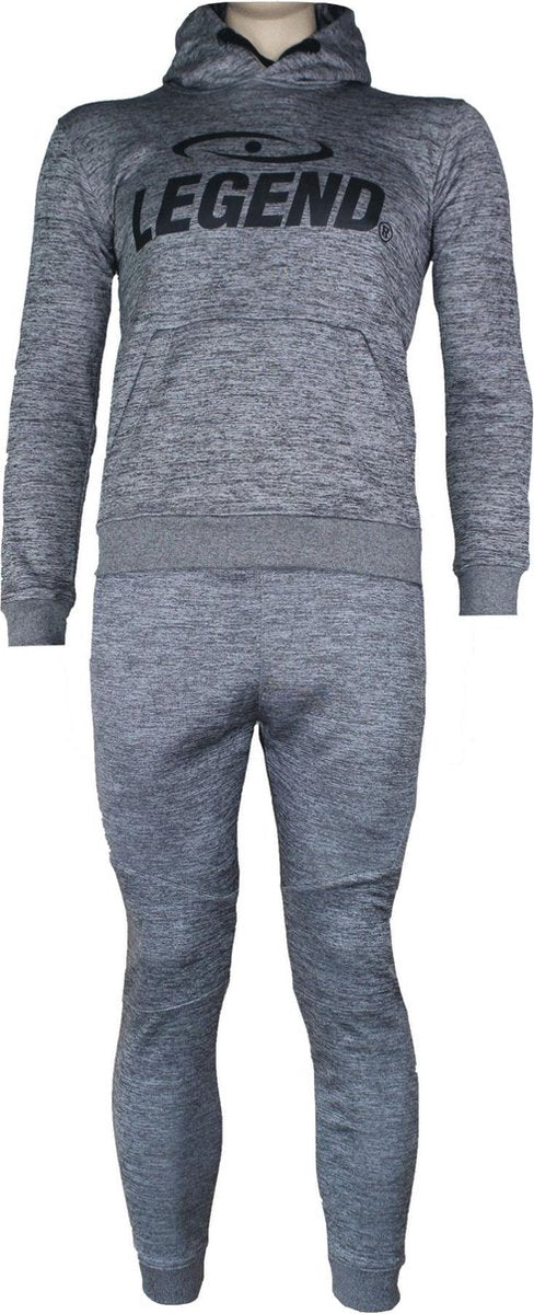 Joggingpak dames/heren met hoodie grijs  S