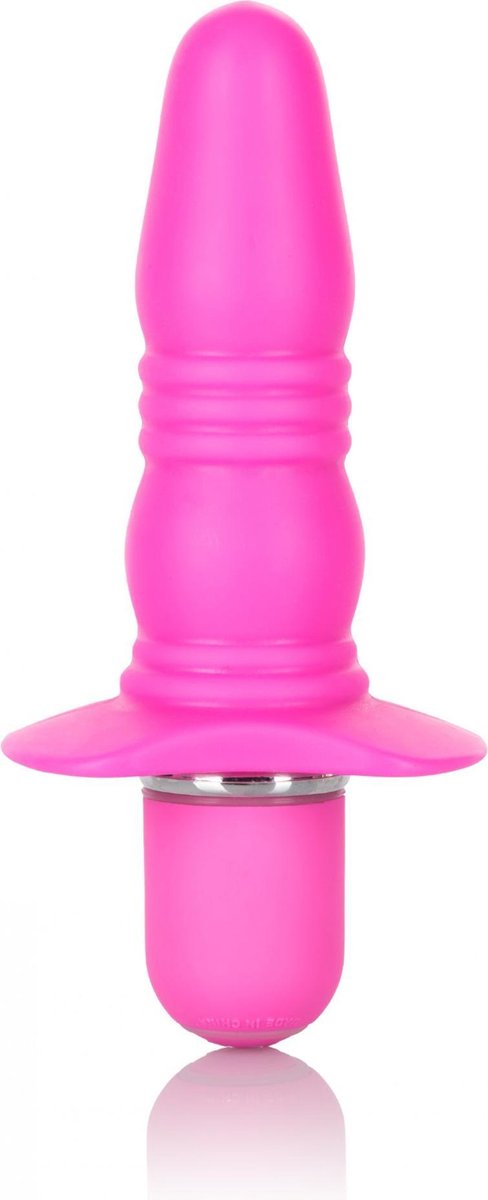Roze Vibrerende Buttplug Met Ribbels CalExotics