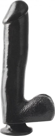 10" Dong With Suction Cup - Black - Realistic Dildos -
