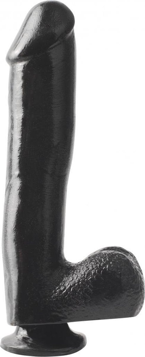 10" Dong With Suction Cup - Black - Realistic Dildos -