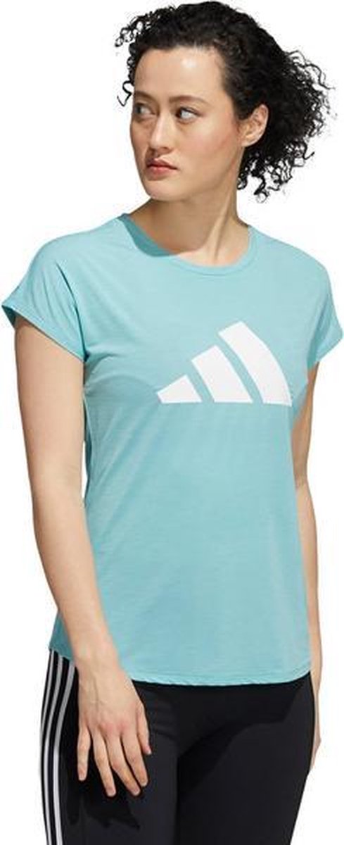 adidas 3 Bar Shirt Dames - blauw/wit - maat M