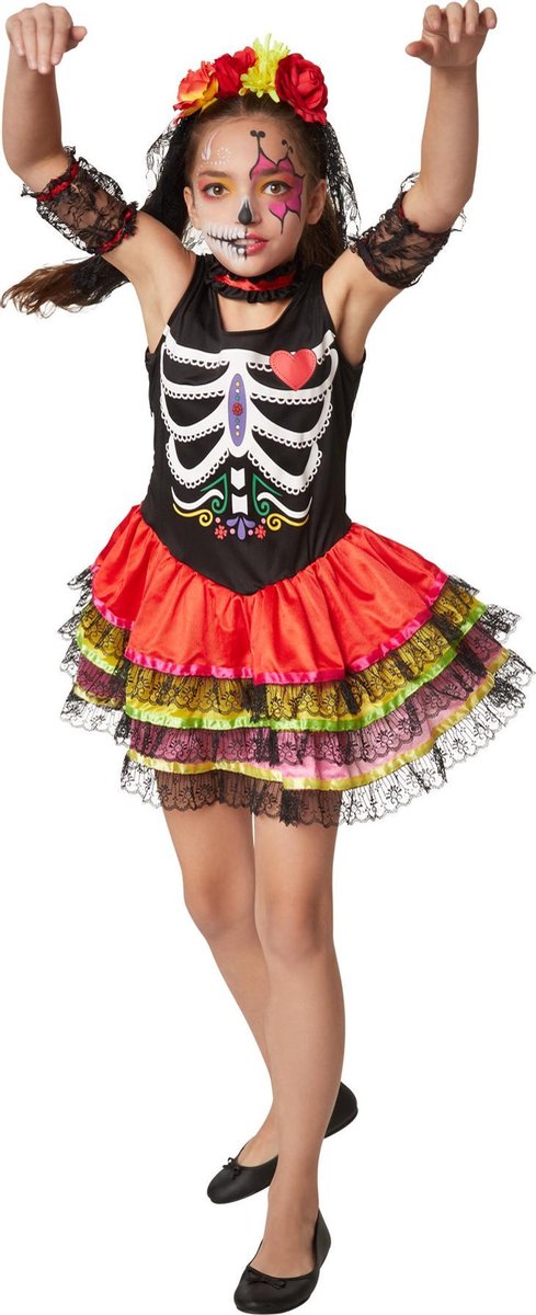 dressforfun - Griezelige Mexicaanse 158 (vanaf 12 jaar)  - verkleedkleding kostuum halloween verkleden feestkleding carnavalskleding carnaval feestkledij partykleding - 301994