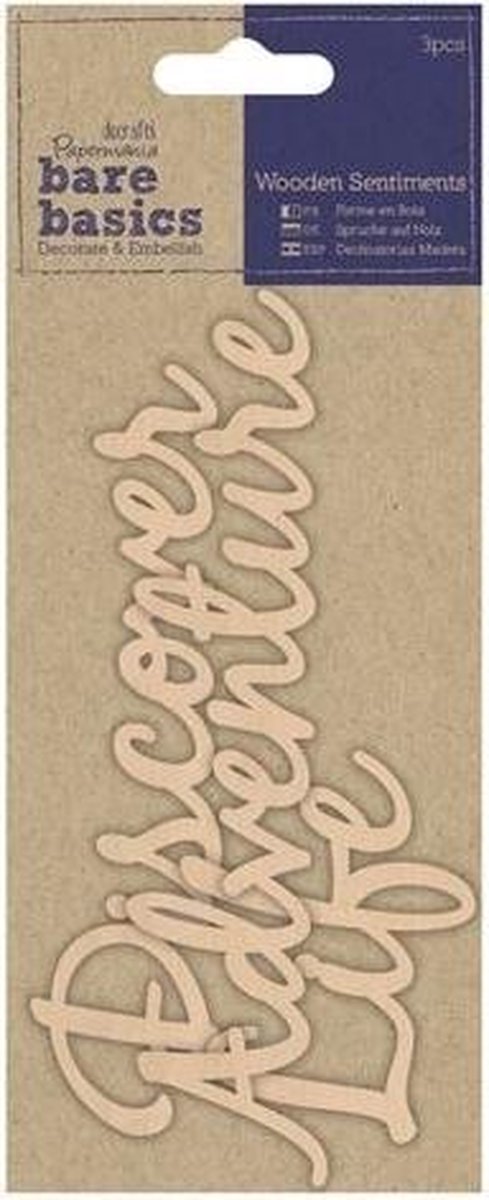 Houten Sentimenten (3 stuks) - Bare Basics - Adventure