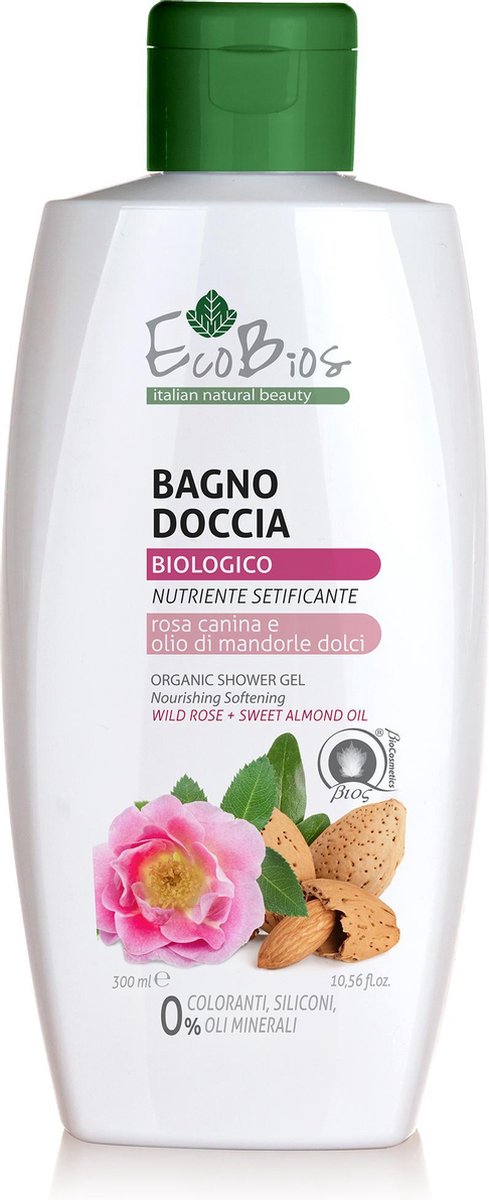 Ecobios Douchegel Wilde Roos & Zoete Amandel 300 ml