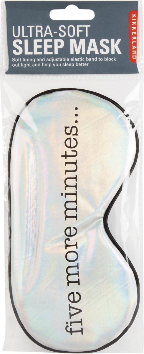 Kikkerland Slaapmasker – Five more minutes – Reizen – Slapen – Verstelbaar - Comfortabel slapen