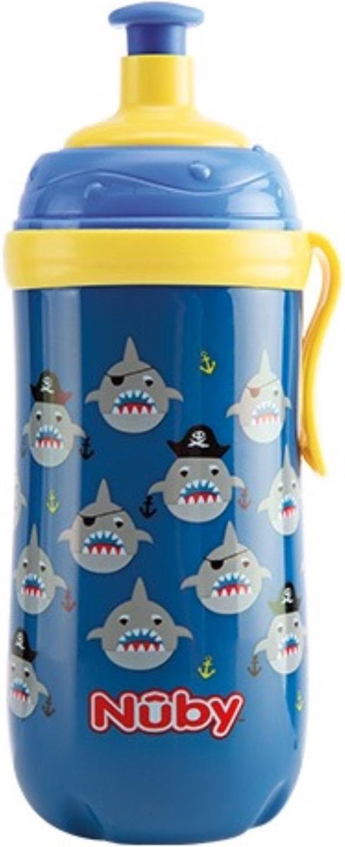 Nuby Sportieve Pop-up Drinkbeker 360ml 18m+ Blauw