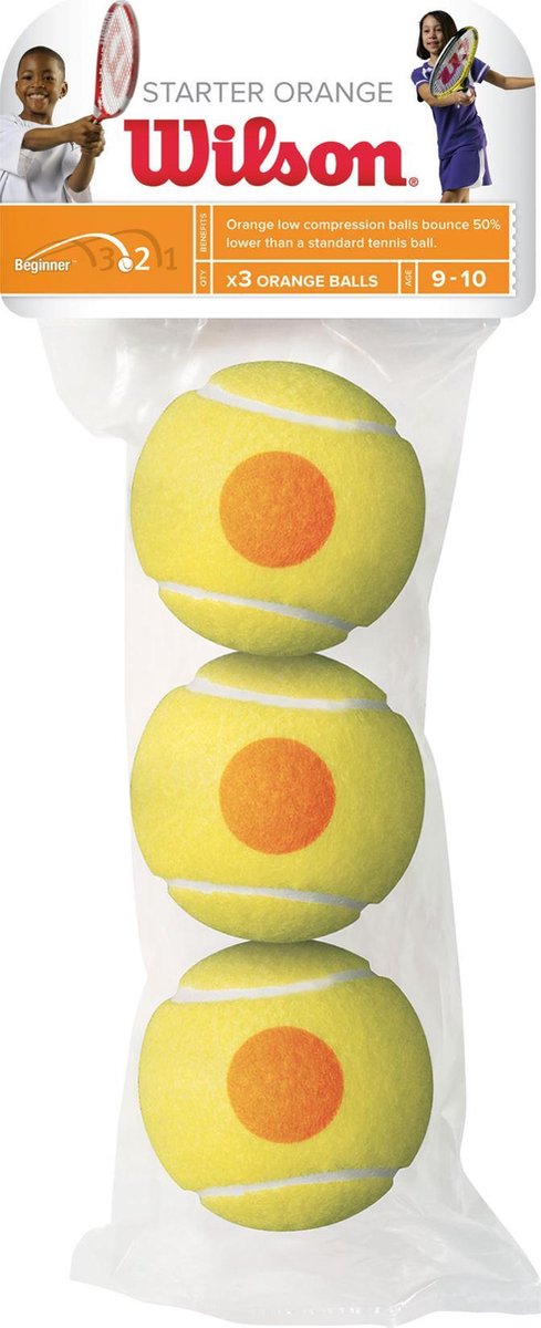 Wilson Starter Game - Stage 2 - Tennisbal - 3 stuks - oranje/geel