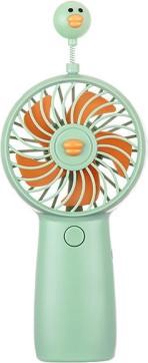Cartoon Handheld Fan Lichtgevende USB Desktop Fan (Green Duck)