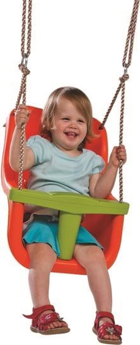 Babyzitje 'luxe' oranje/limoen groen
