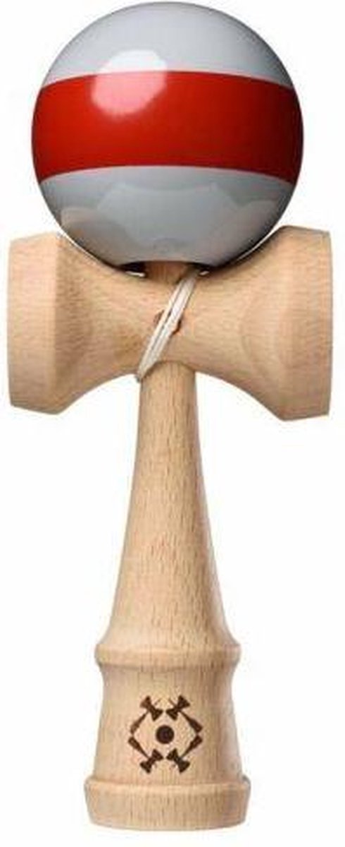 Kendama USA Tribute Single Stripe Kendama - Grey with Red