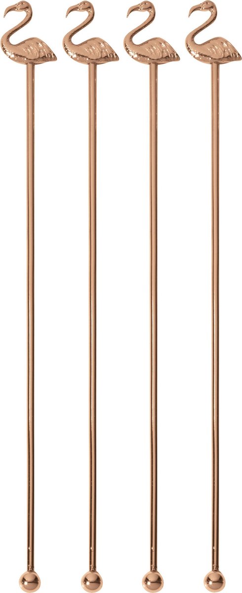 Paderno Cocktail Lepels BAR Flamingo Koper 21.5 cm - 4 Stuks