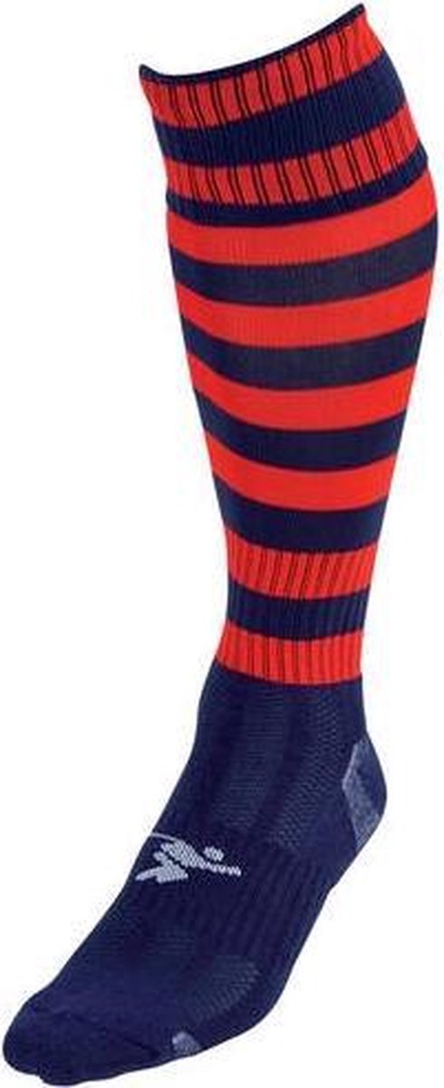 Precision Voetbalsokken Hooped Unisex Navy/rood Maat 40-44