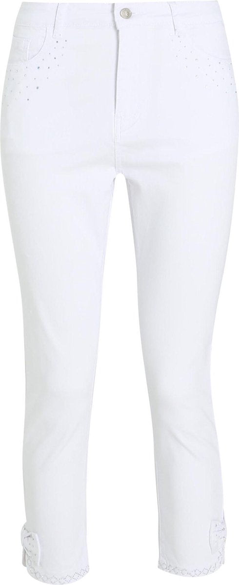 Cassis - Broek met strikjes en strassteentjes - Wit